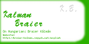 kalman braier business card