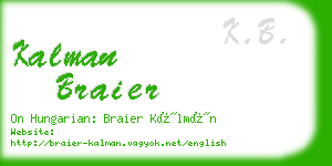 kalman braier business card